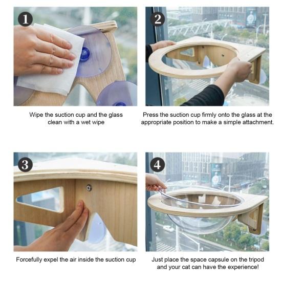 Cat Hammock Bed Clear Bubble Cat Window Perch with Suction Cups Indoor Pet Lounge for Cats Home Living Room Bedroom
