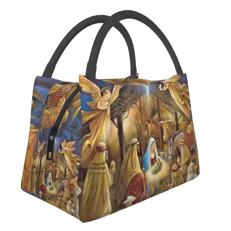 Иисус Мой Царь Термоизолированные Сумки для Обед Женщины Мой Царь Вера Бог Многоразовая Сумка-Тоут для Обед Ланчбокс для Еды