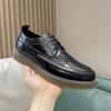 Мужские классические ретро броги Мужские кожаные туфли на шнуровке для платья, бизнеса, офиса, мужские свадебные туфли, дерби, туфли, увеличивающие рост