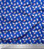 Blue Japan Crepe Satin Fabric Dot & Cupcake Food Printed Fabric 1 Metre 42 Inch