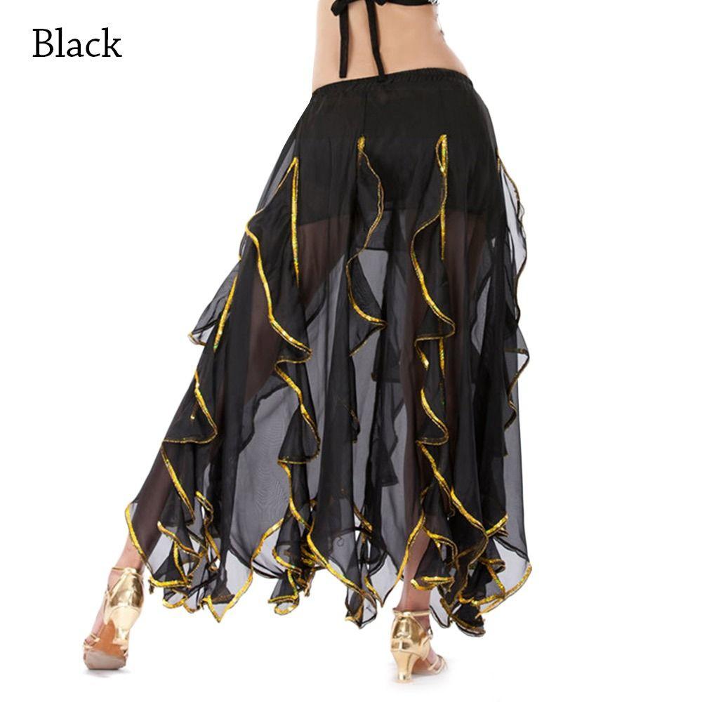 Женская блестящая юбка-солнце, юбка для танцев, юбка для танца живота, испанская юбка, костюмы для выступлений