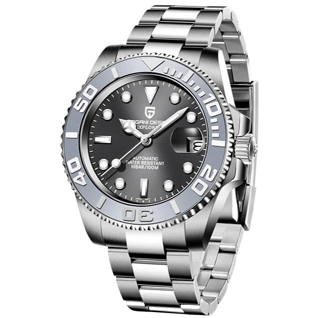 Часы PAGANI DESIGN Сделано в Японии Механизм SEIKO NH35 Yacht Master Divers Автоматический механический корпус с водонепроницаемым керамическим безелем Деловой деловой костюм