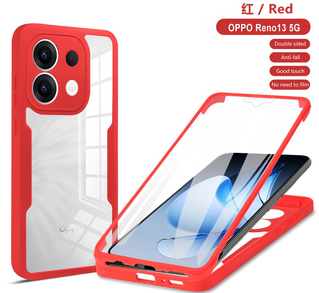 Для OPPO Reno13 5G 360 Чехол для телефона Полная защита Покрытие Защитная пленка для экрана Защита камеры Бампер Рамка Чехол Funda