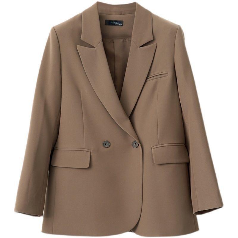 Новое черное пальто и блейзеры в британском стиле для женщин, модная свободная одежда на пуговицах