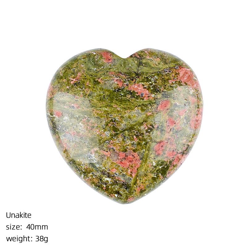 40mm Natural Crystal Large Heart Shape Rock Polished Gemstone Healing Crystals Palm Pocket Stone Quartz Home Decor Ornament Gift