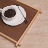 Modern Minimalist Solid Wood Tray With Hair-on Hide Finish Rectangular Serving Tea Set Snacks Storage