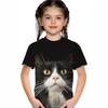 Детские футболки 2025 года, летние новые стильные милые топы для девочек с изображением животных, с круглым вырезом и короткими рукавами