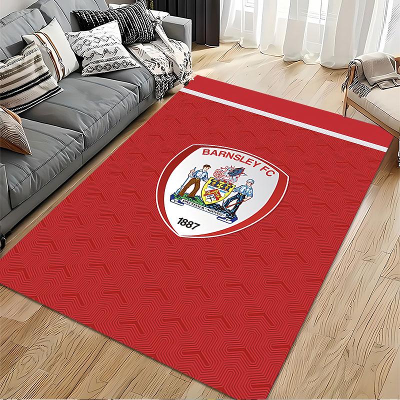 Barnsley FC Red Logo Carpet suitable as a non-slip mat for the living room or bedroom sofa