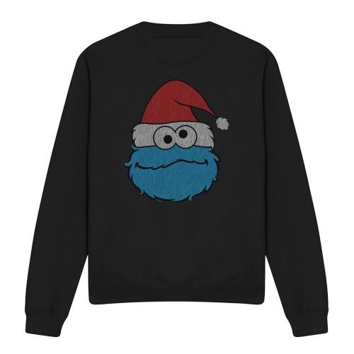 Sesame Street Unisex Adult Cookie Monster Christmas Sweatshirt