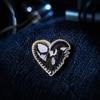 Backpack Decoration Pin Love Heart Aliens Badge Brooch, Shape Enamel Lapel Pin, Clothing Artistic Metal Accessories for Daily Wear Parties Dates, Gift