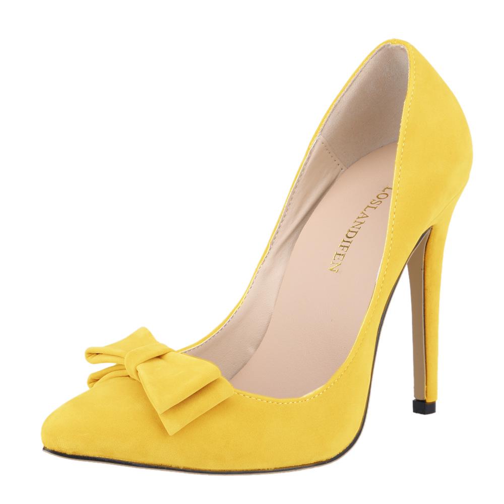 Женские туфли-лодочки с острым носком и милым бантом на тонком высоком каблуке с корсетом на шпильке для вечеринок и свадеб