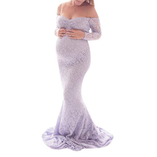 Miss Angel сексуальное платье для беременных с кружевом длиной до пола, сексуальное платье с открытыми плечами