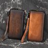Genuine Leather Men's Wallet Vintage Leather Wallet Men Polished Multi Card Bag Business Clutch Bag