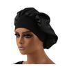 Normal Adult Sized Head Wrap Elastic Band Bonnet Sleep Cap Satin Silky Bonnet Sleep Black Pink Color Choice