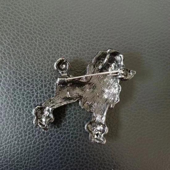 Креативная брошь в форме собаки в форме пуделя, сверкающее пальто со стразами, булавка с лацканами, платье, шаль, шарф, шапка, значок животного, ювелирное изделие, подарок