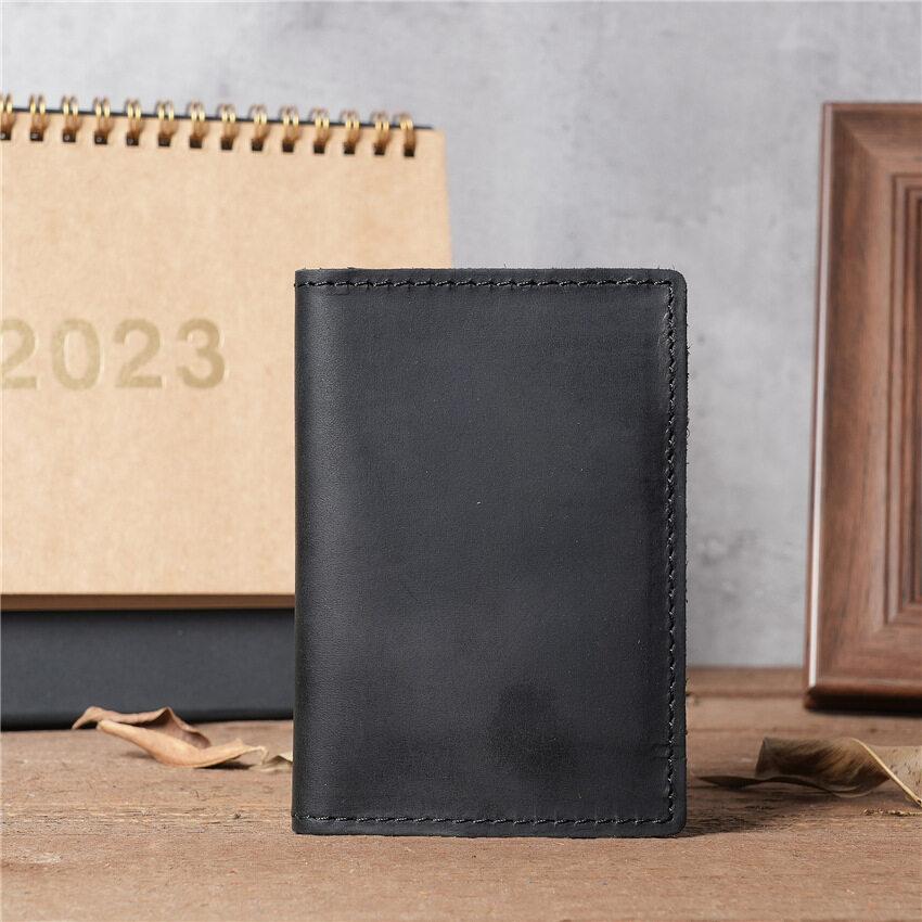 Кожаный мужской держатель для кредитных карт Crazy Horse, тонкий тонкий футляр для удостоверений личности, бумажник в стиле ретро, кошельки из натуральной воловьей кожи для мужчин