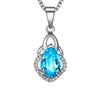 Ожерелье Yi Hua Капля Морской Голубой Топаз и Кристалл для Женщин