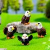 4Pcs Mini Eagle Figurines Miniature Resin Animal Ornaments Mini Bald Eagle Collectibles for DIY Craft Accessories Fairy Garden Decoration