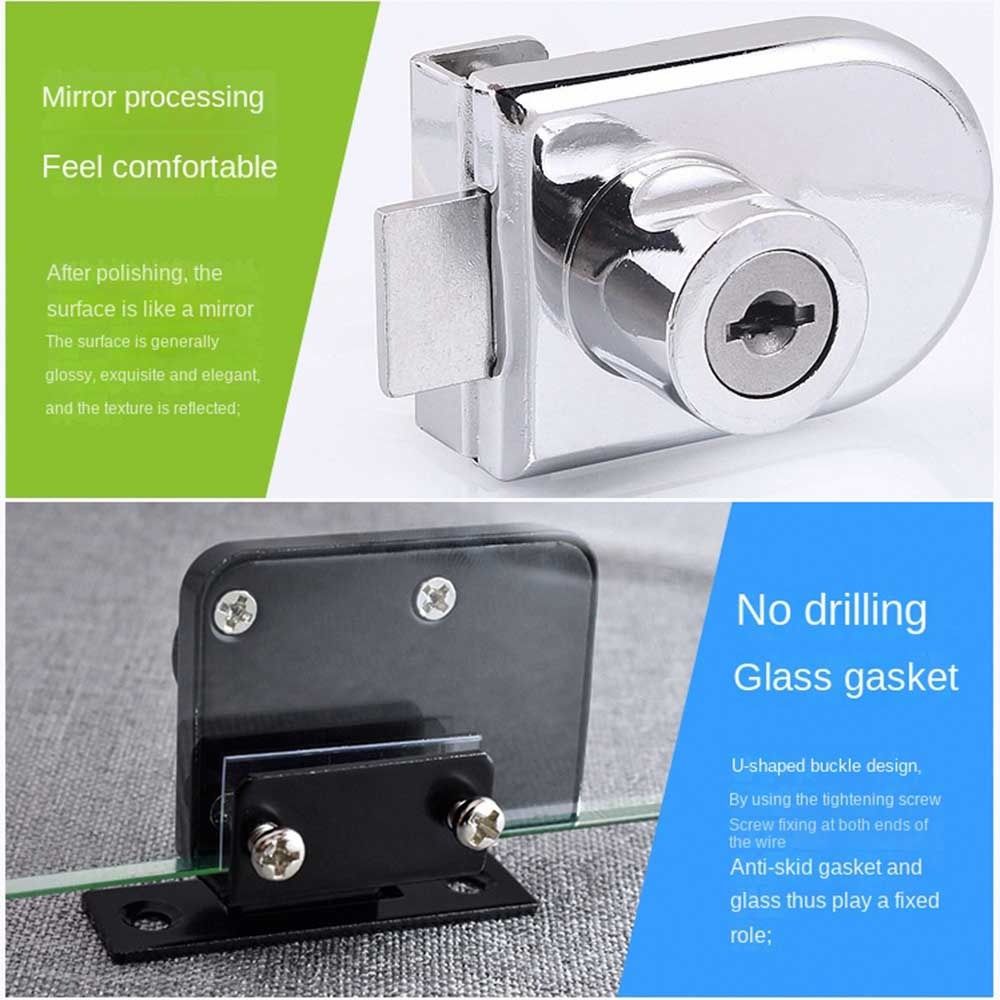 Прочный навесной замок из цинкового сплава, замок для витрины торгового центра, замок для дверцы шкафа, замок для стеклянного шкафа