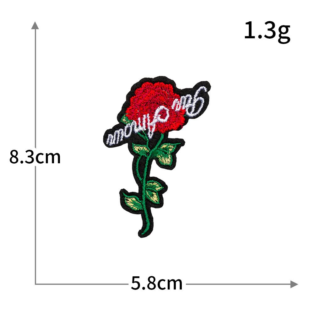 Computer Embroidery National Style Rose Big Safflower Embroidery Cloth Sticker Seam-Free Hot Melt Adhesive Patch Clothing Accessories