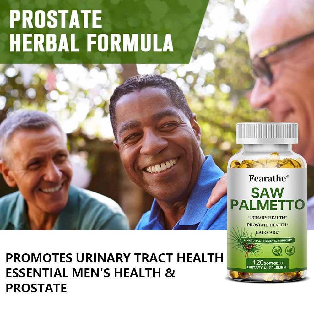 Saw palmetto promotes prostate and urinary system health, 120 capsules