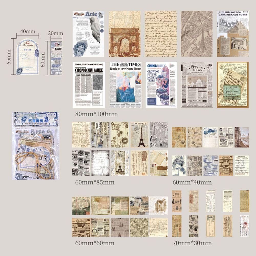 Ретро Скрапбукинг Коллаж Многоцветная декоративная бумага Подарочный материал для скрапбукинга Бумага