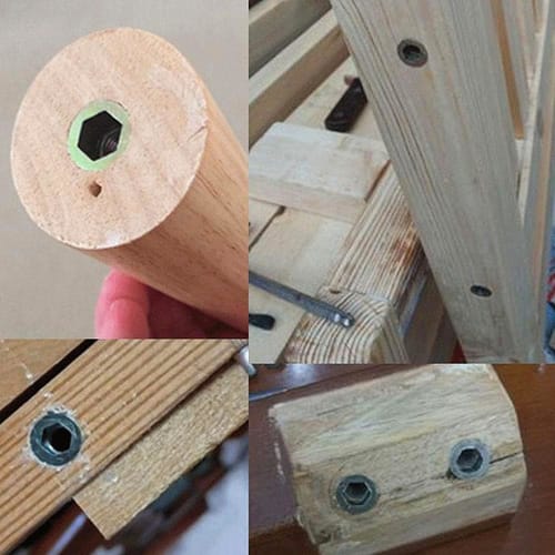 PrimeBlis 30-Piece Set of M4*10mm Threaded Hex Nuts, Zinc Alloy Insert Nuts, Stable Construction, for Furniture Repair, Woodworking, and DIY (Yellow,