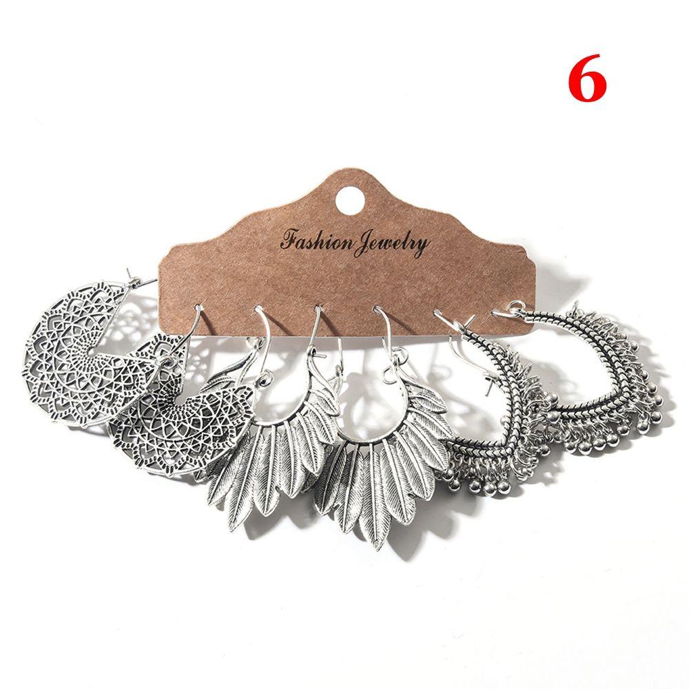 Аксессуары Бохо Украшения Мода Крылья Лист Этнический Набор Серег Круг Кисточка Геометрические Подвески