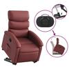 Recliner with Rising Assistance Burgundy Artificial Leather