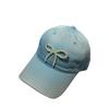New blogger pearl bow baseball cap spring and summer outdoor versatile gradual change washed cotton cap