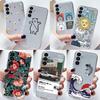 Простой Чехол с Рисунком Медведя Для Samsung Galaxy S23 S24 FE Plus Ultra S24+ Чехол для Телефона Милый Цветок Прозрачный Ударопрочный Funda Capa