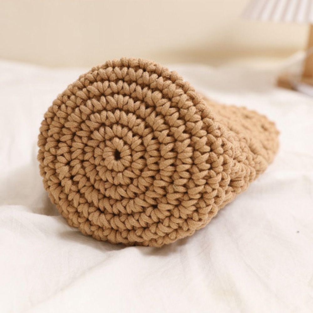 Solid Color Crochet Tote Bag Braided Knitted Shoulder Bag Cute Beach Bag Ladies/Girls