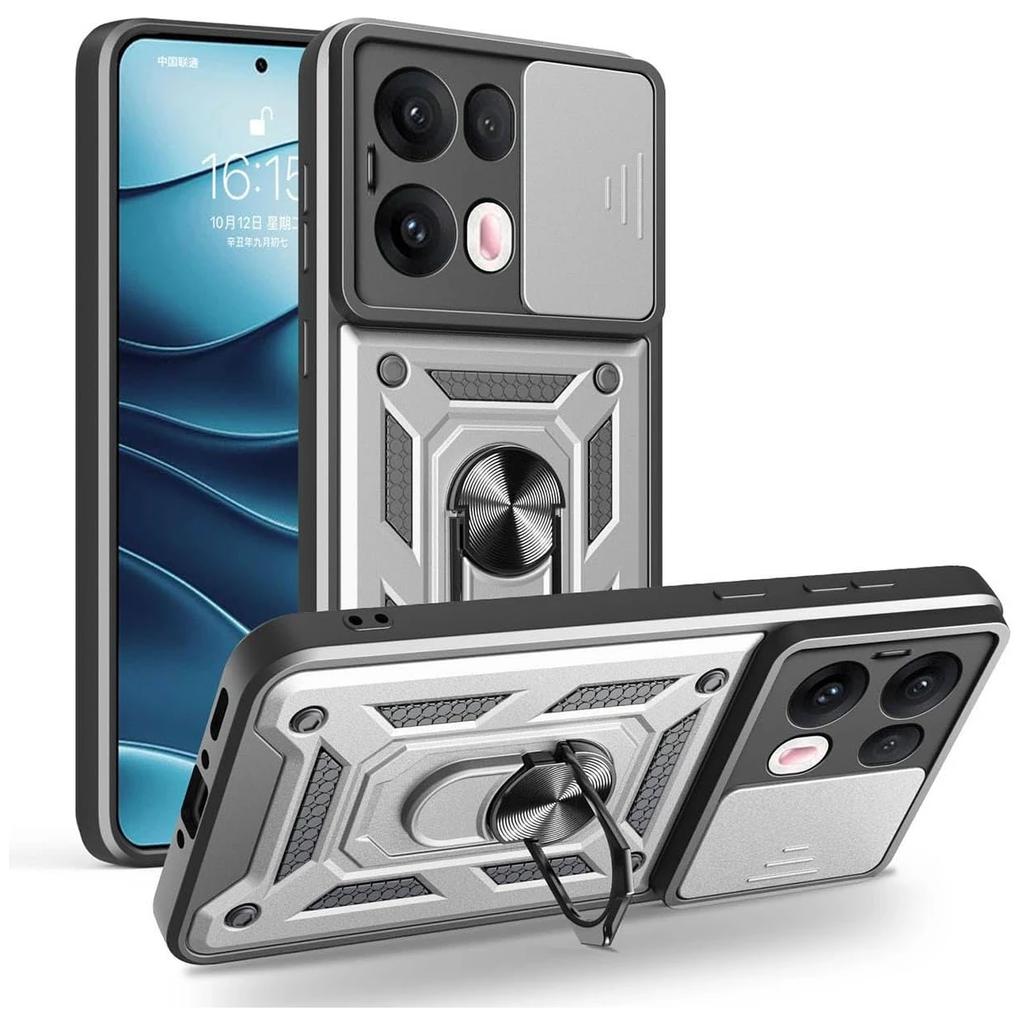 Бронированный чехол для OPPO F29 PRO A5 PRO Reno 13 Pro 5G Чехол Сдвижная защита камеры Кольцо-держатель Противоударная накладка Fundas
