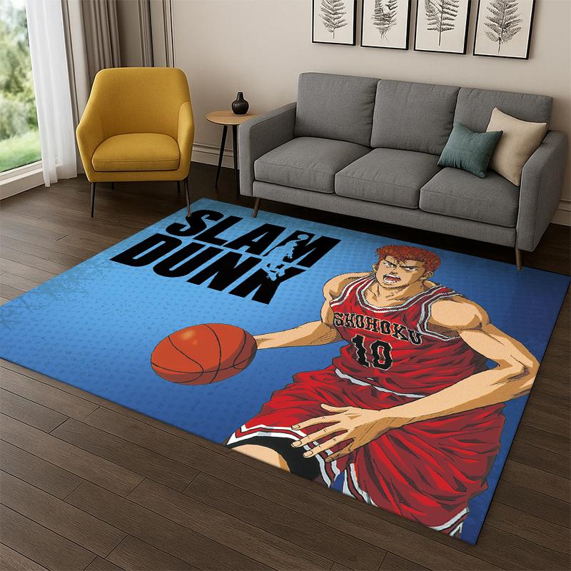 Мультяшный ковер-коврик Slam Dunk Basketball Anime для спальни, гостиной, дивана, игровой комнаты, прихожей, декор для дома, детский коврик, нескользящий