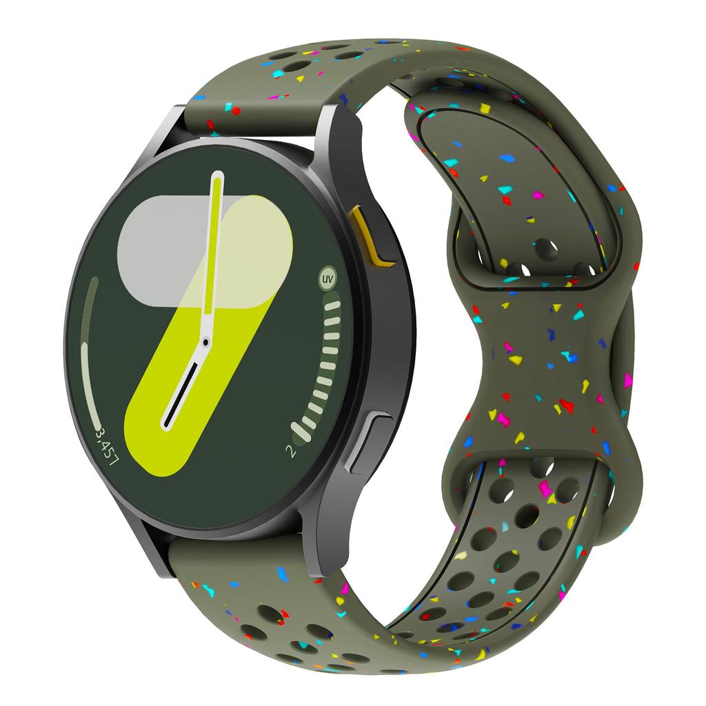 Силиконовый ремешок с круглым отверстием 20/22 мм, подходит для серии Samsung Watch шириной 20/22 мм. Экологичный силиконовый ремешок с текстурированным рисунком