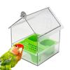 Transparent Bird Feeder House Bath Tub Water Food Dish Decorative Bird Feeders House Transparent Window Wild Bird Feeder