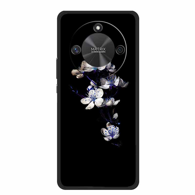 Coque For Honor X9c Smart Case Cute Cartoon Black Silicone Soft Phone Cases For Honor X60 5G Back Cover Case Funda Capas Shell