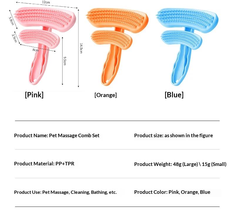 Pet Silicone Soft Tooth Brush Dog Massage Comb to Remove Floating Hair cat Hair Comb Pet Multi-functional Products
