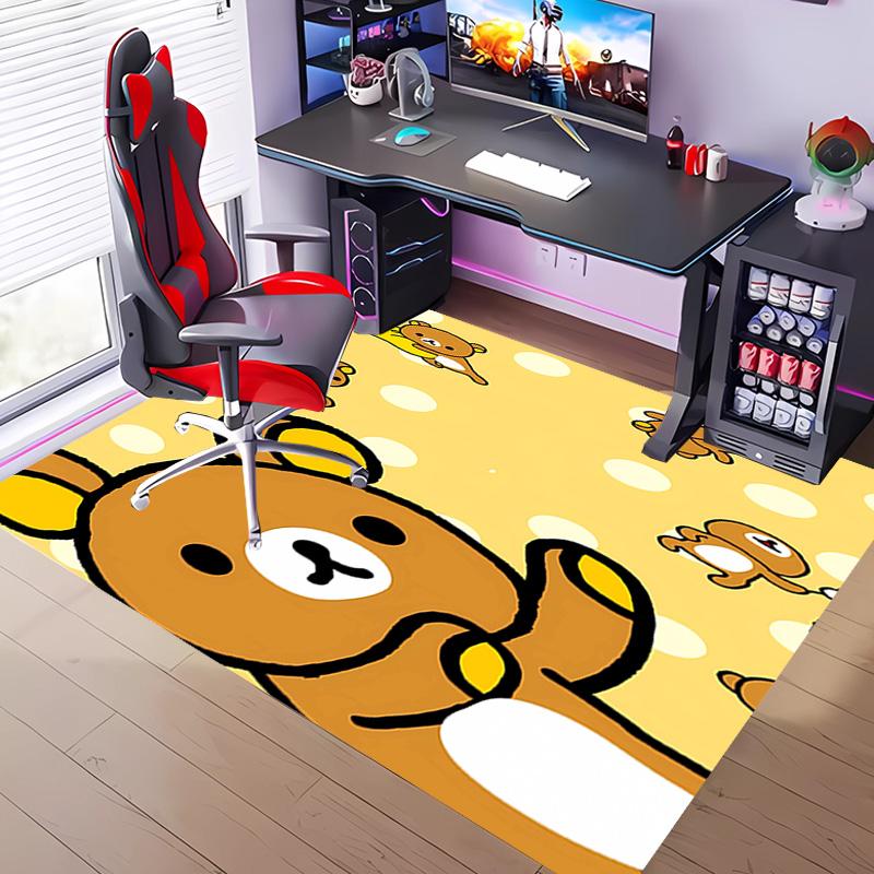 1pc Rilakkuma1 Entrance Mat, Non-Slip Mat Area Rug,Room Decor, Outdoor Decor, Kitchen Rug,Doormat - Machine Washable, Easy to Clean