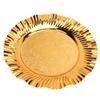 Round Gold Serving Tray 20cm Fanshaped Wavy Shape Stainless Steel Gold Round Tray Gold Candy Dish