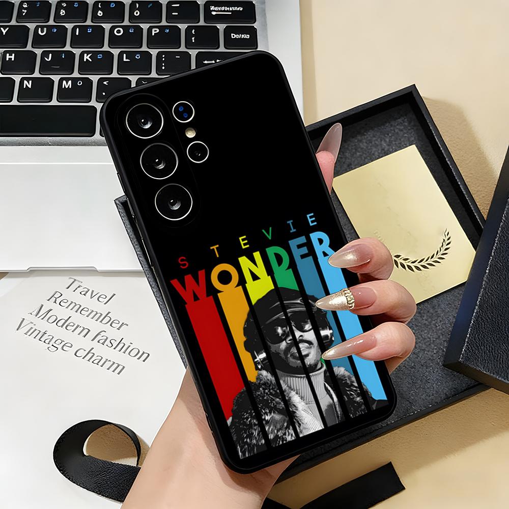 Чехол для телефона S-Stevie Wonder для Samsung S26 S25 S24 FE S23 S22 S21 Plus S20 Ultra Note20Ultra Черный Мягкий корпус