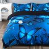 Blue Bedding Set Beautiful Butterfly 3D Print Cozy Duvet Cover Set King Queen Twin Single Size Birthday Gift Adult Bedroom Decor