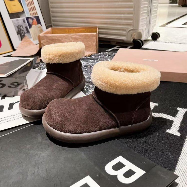 Сноубутсы новые зимние теплые ботинки на толстой подошве Birkenstock короткие ботинки осенние и зимние утолщенные хлопковые ботинки