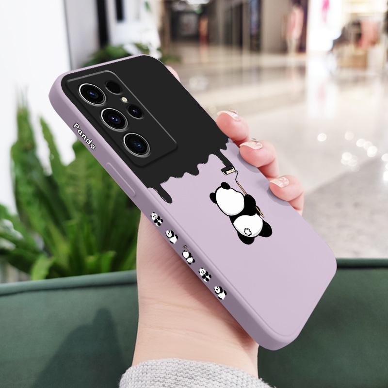 Paint Panda Phone Case For Samsung Galaxy S25 FE S24 S23 S22 S21 S20 S10 Ultra Plus FE Note 20 Ultra 10 Plus Cover