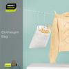 Smart Design Clothespin Bag Holder w/Hanging Hook - Non-Woven Material - for Outdoor Clothesline Cord, Clothes, Arts, Crafts - Home Organization (13