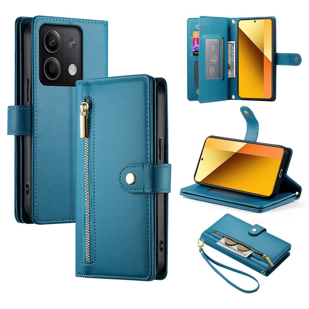 DF-011 For Xiaomi Redmi Note 13 5G Case Zipper Wallet Crossbody Leather Phone Cover