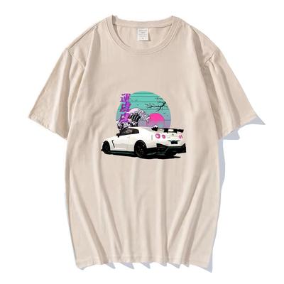 Футболка с принтом JDM Racing Car в японском стиле, футболка с коротким рукавом, хлопок, удобные футболки, уличная одежда Ropa Hombre