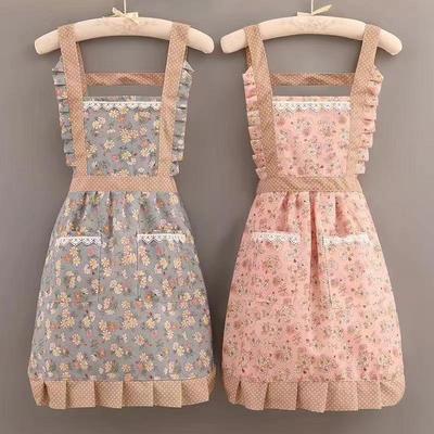 Дышащий фартук в виде юбки-принцессы с двойными карманами для женщин, идеально подходит для домашней кухни.. Противообрастающая и прочная рабочая одежда.