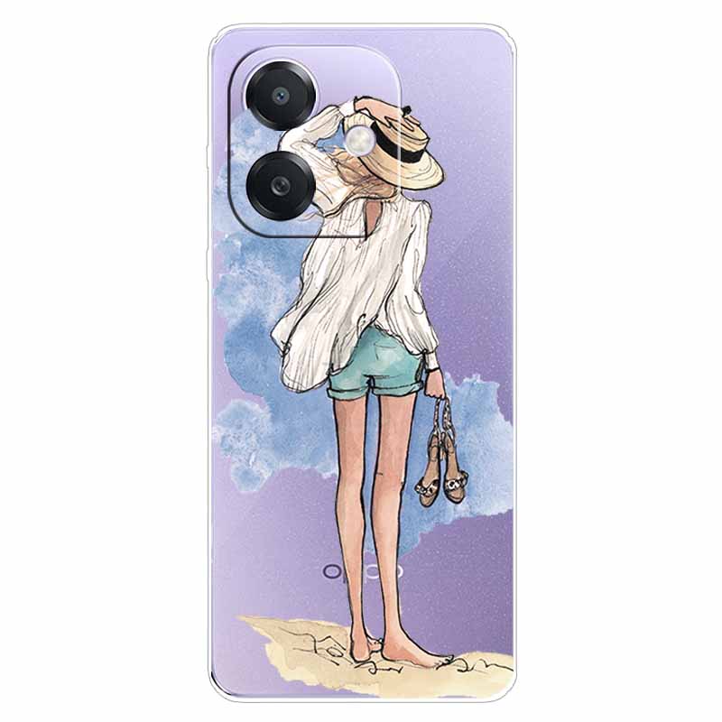 Для Oppo A60 5G CPH2683 Чехол OPPO A40 4G CPH2669 Прозрачный Мягкий Силиконовый ТПУ Чехол с Рисунком для A60 5G Прозрачный Мягкий ТПУ Чехол A40 4G