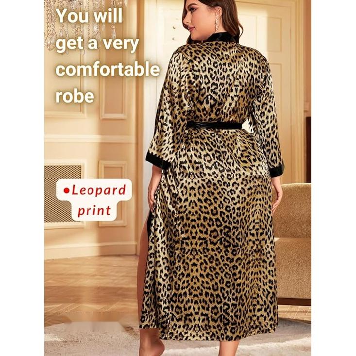 Женский халат на День святого Валентина больших размеров, сексуальный атласный халат, длинная одежда для сна